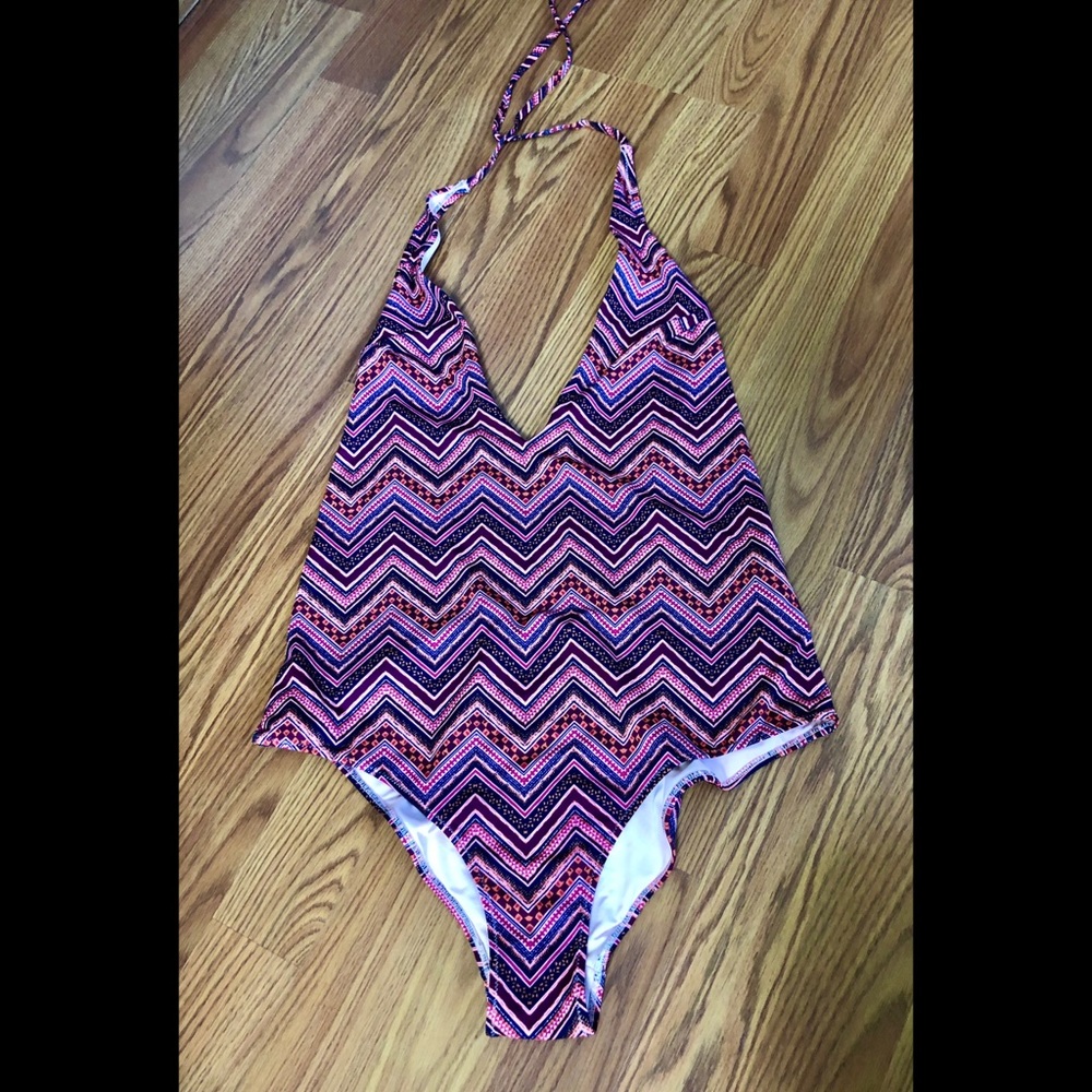 H&M pink one piece bathing suit
